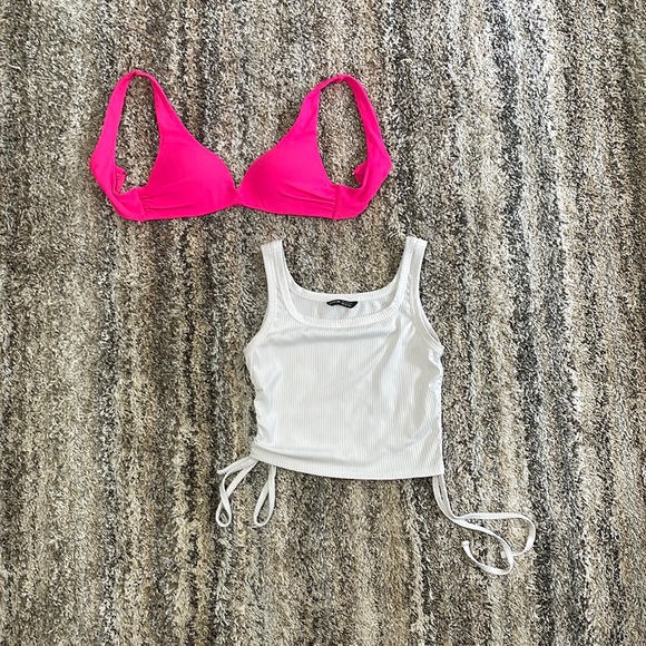H&M Swim Combo Buy Pink Hm Bikini Top Size 2 White Cropped Shein